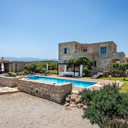 Beachfront Villa Turquoise With Private Pool, Bbq And Ping Pong Table 干尼亞 外观 照片
