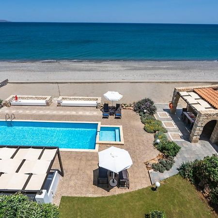 Beachfront Villa Turquoise With Private Pool, Bbq And Ping Pong Table 干尼亞 外观 照片