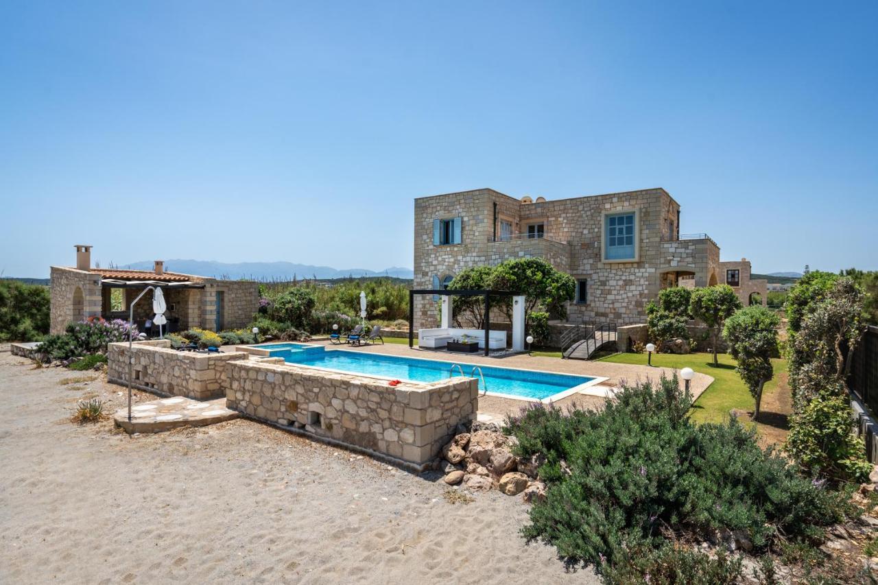 Beachfront Villa Turquoise With Private Pool, Bbq And Ping Pong Table 干尼亞 外观 照片