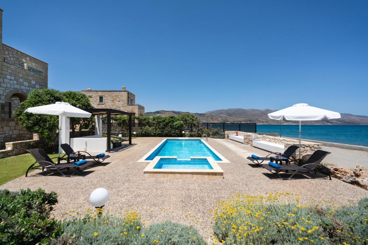 Beachfront Villa Turquoise With Private Pool, Bbq And Ping Pong Table 干尼亞 外观 照片